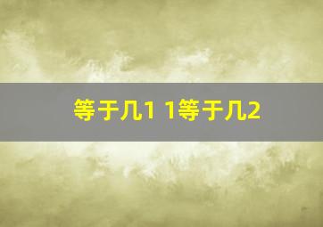 等于几1 1等于几2